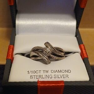 Sterling Silver 1/10CT TW Diamond Ring Size 7